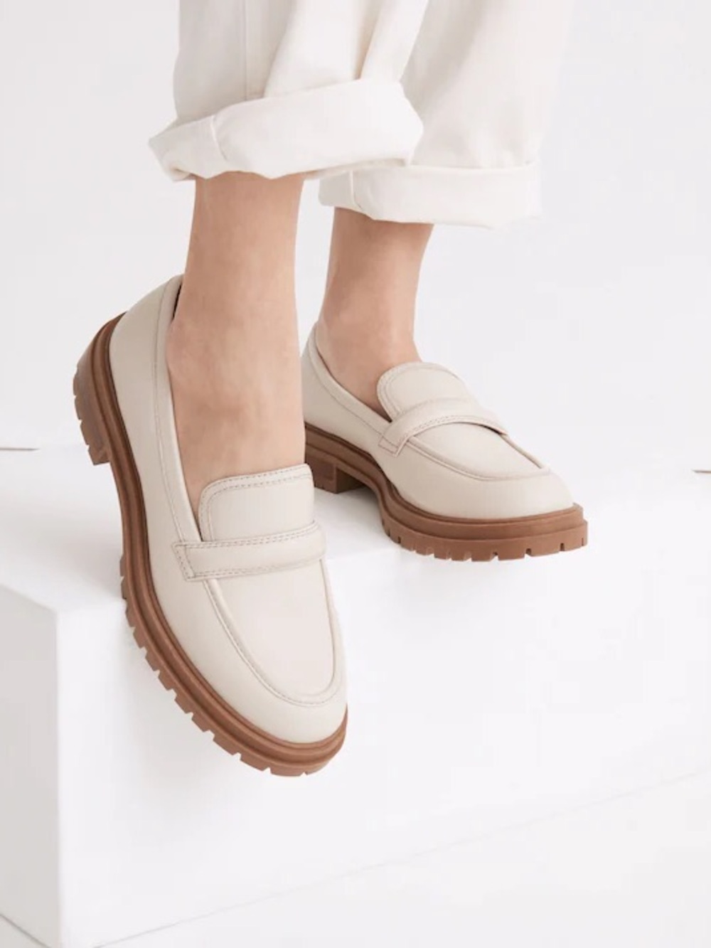 MADEWELL The Bradley Lugsole Leather Loafer in Moon Harvest